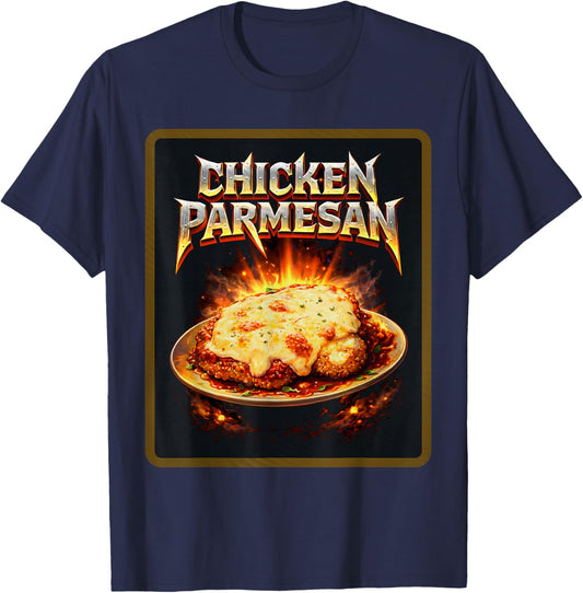 Chicken Parmesan Ironic Humor Italian Food Lover Funny Parm T-Shirt - T-Shirt | Navy