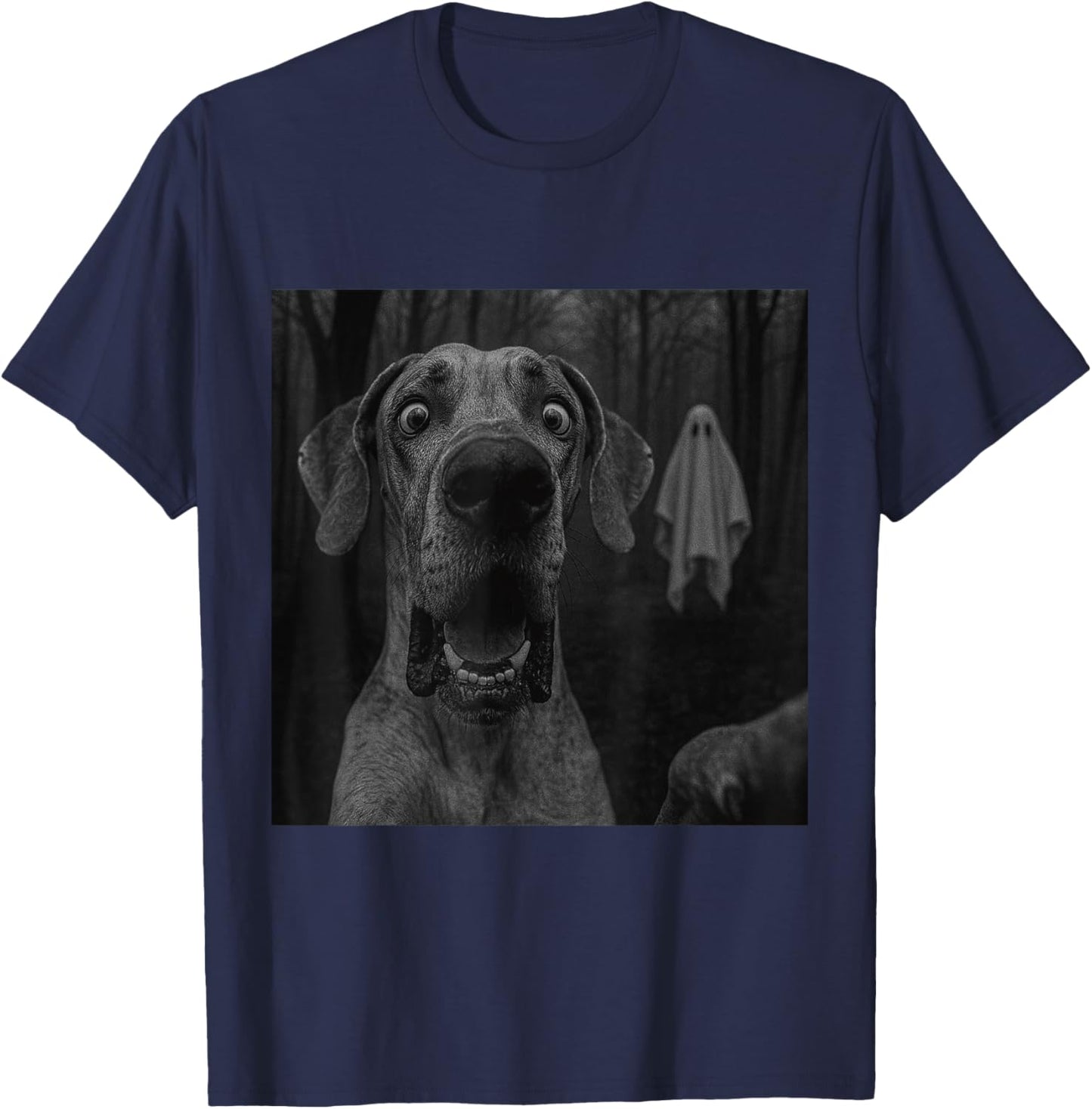 Great Dane Ghost Spooky Halloween T-Shirt - T-Shirt | Navy