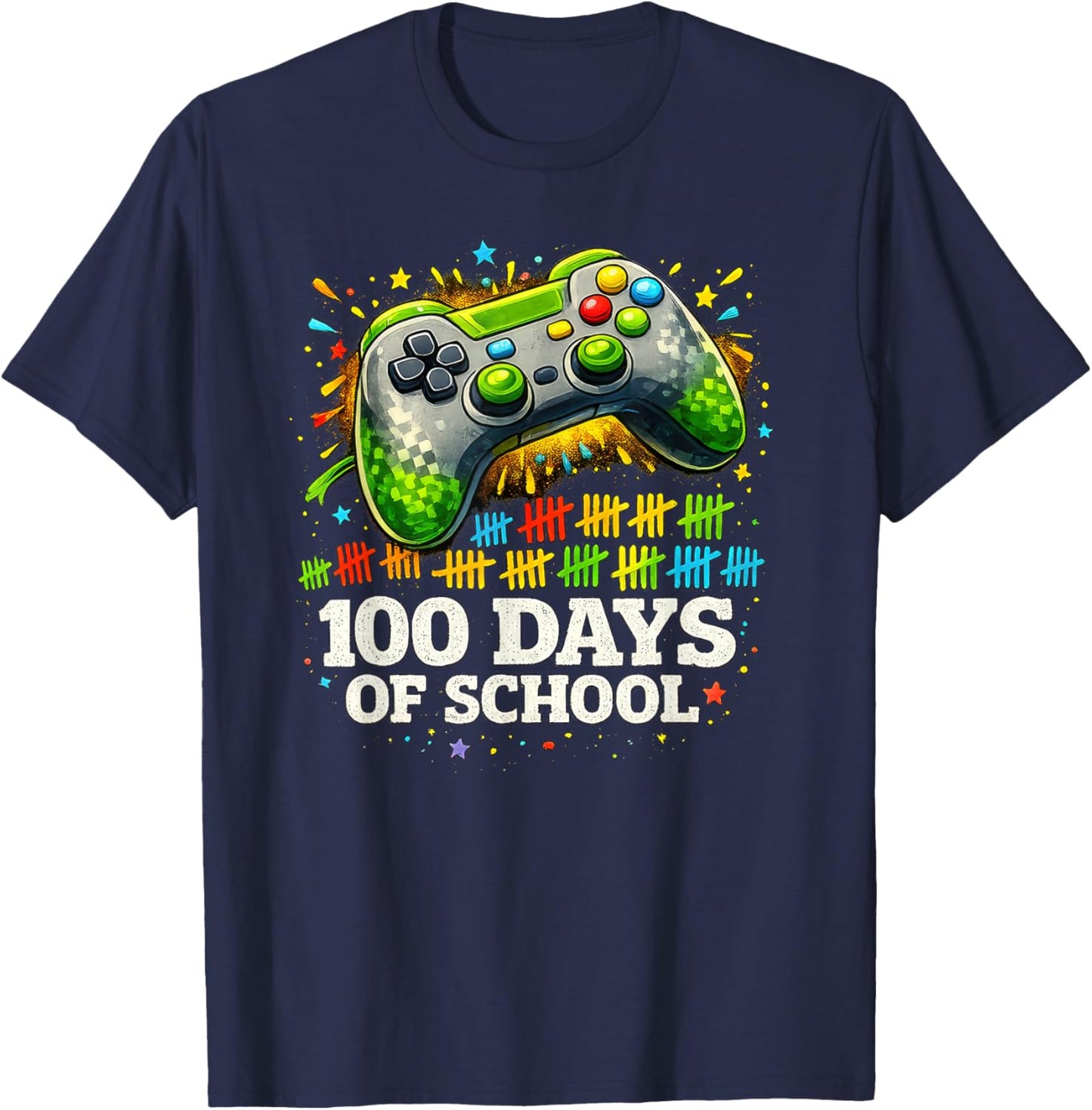 100 Days Level Unlocked Gaming 100 Days of School Boys T-Shirt - T-Shirt | Navy