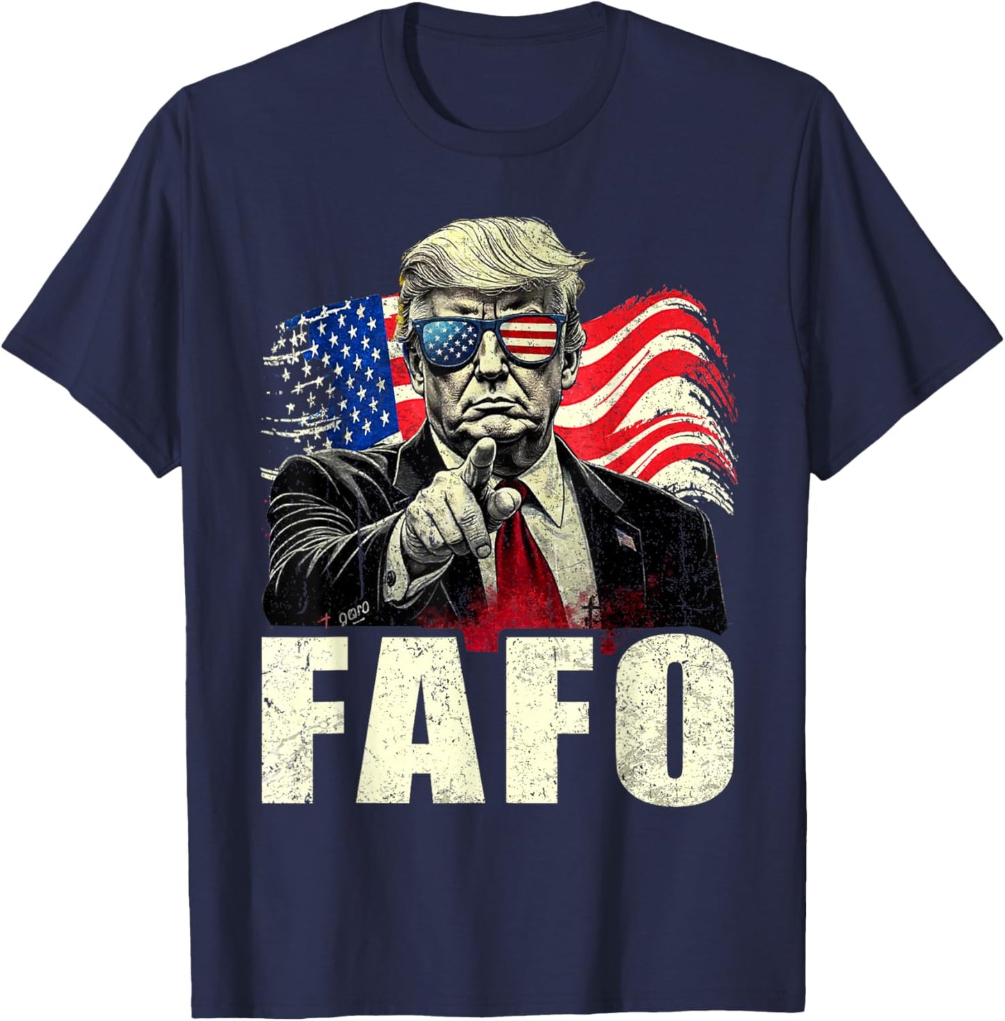 Funny Fafo Trump Fafo American USA T-Shirt - T-Shirt | Navy