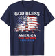 God Bless America 250 Years 1776-2026 Christian Cross Flag T-Shirt - T-Shirt | Navy