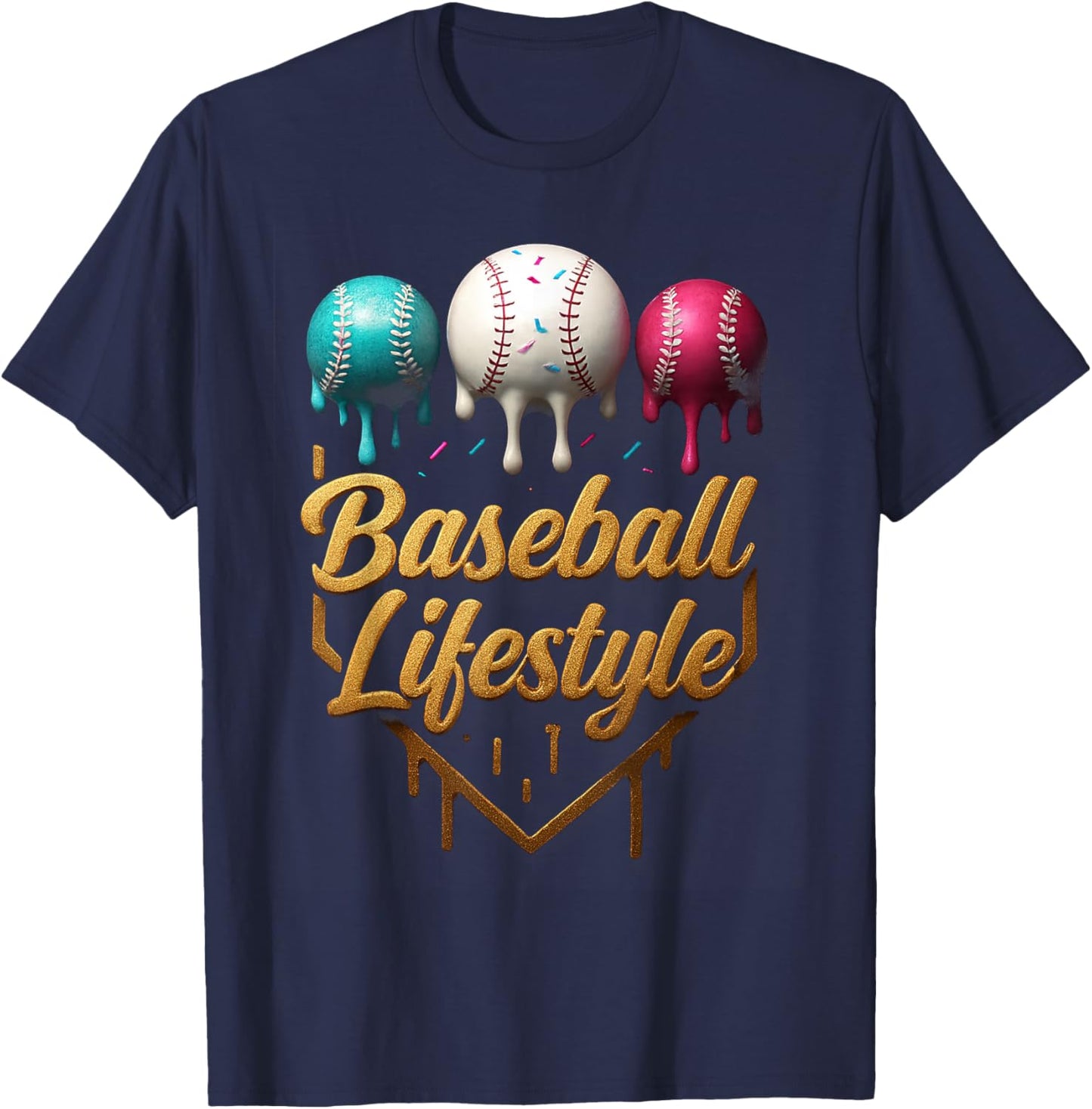 Baseball Lifestyle drip T-Shirt - T-Shirt | Navy