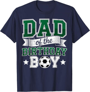 Dad of The Birthday Boy Soccer Goalie Bday Player Father Fan T-Shirt - T-Shirt | Navy