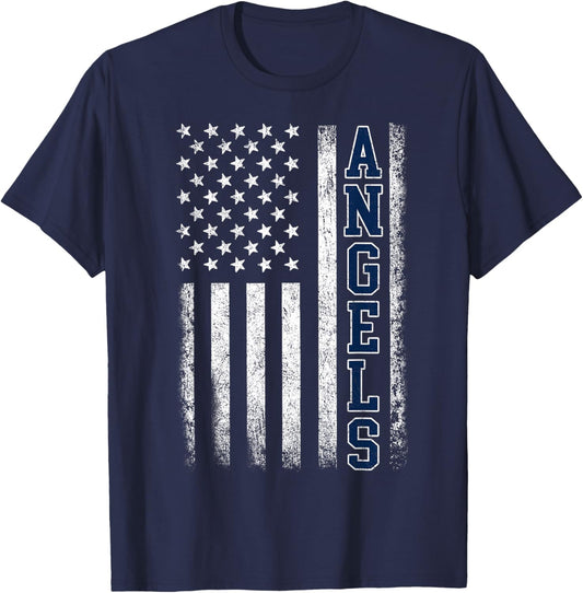 Angels Vintage US Flag Men Women Kid T-Shirt - T-Shirt | Navy