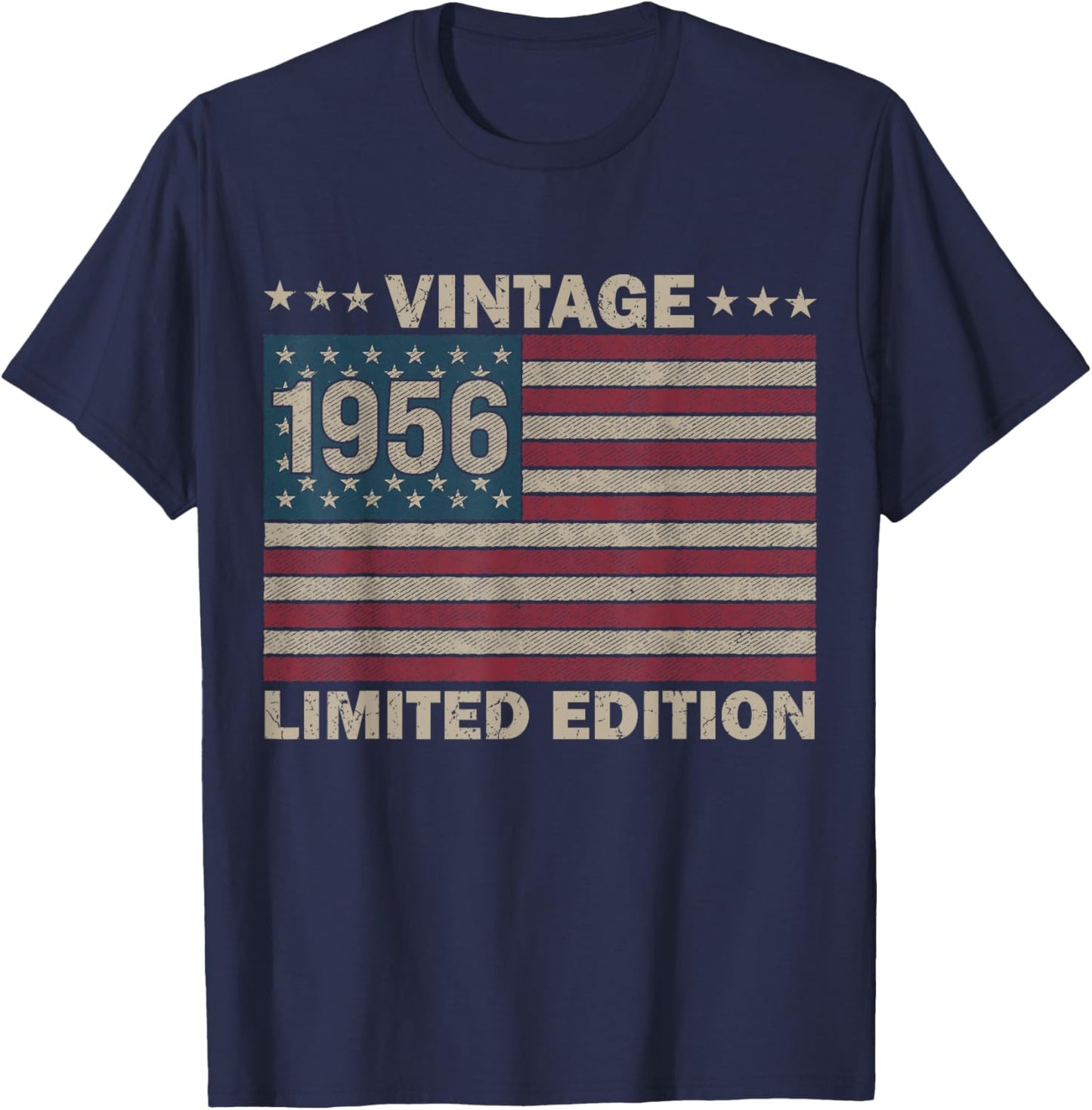 US Flag 70 Birthday American USA Men 70yr 1956 70th Birthday T-Shirt - T-Shirt | Navy