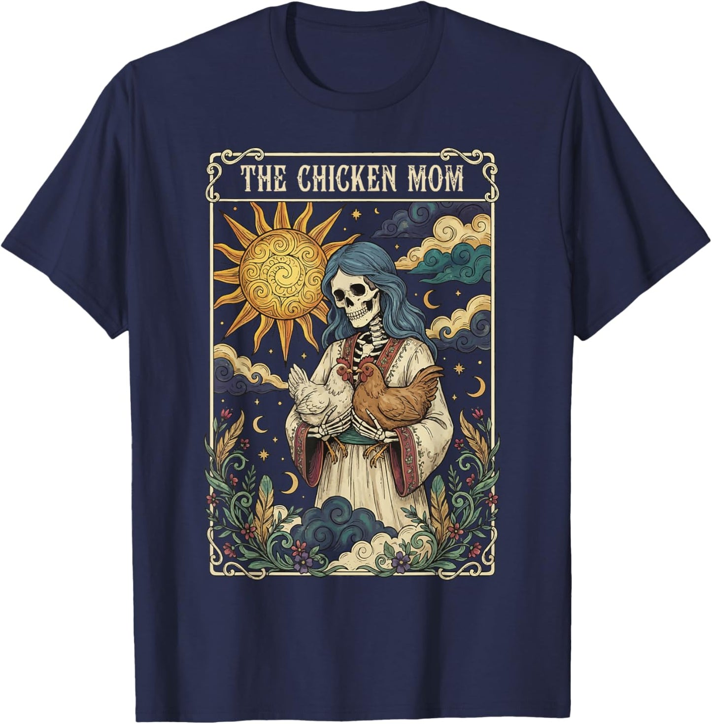 The Chicken Mom Tarot Card T-Shirt - T-Shirt | Navy
