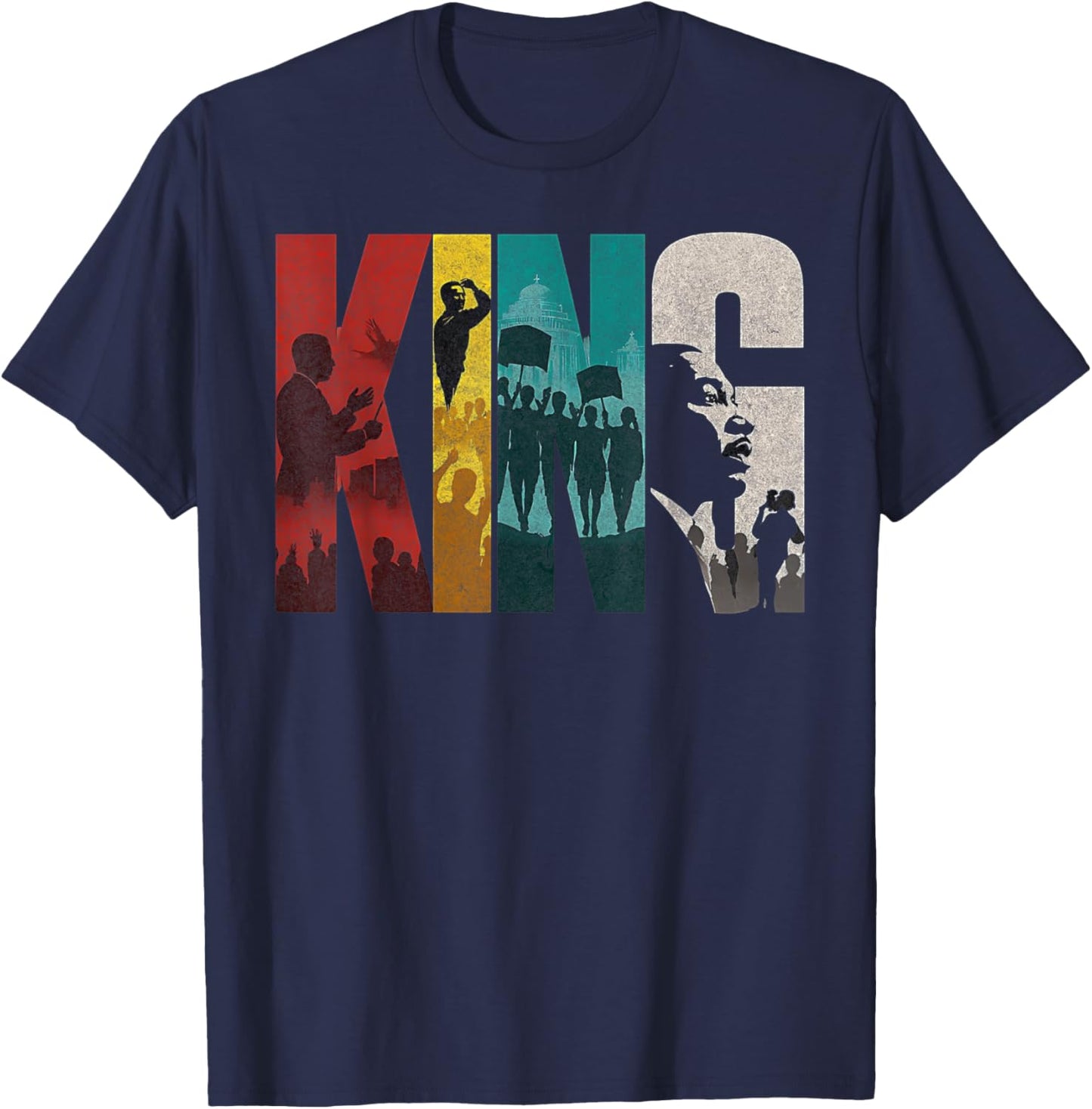 Retro Martin Luther King Jr Day I Have a Dream MLK Bold T-Shirt - T-Shirt | Navy
