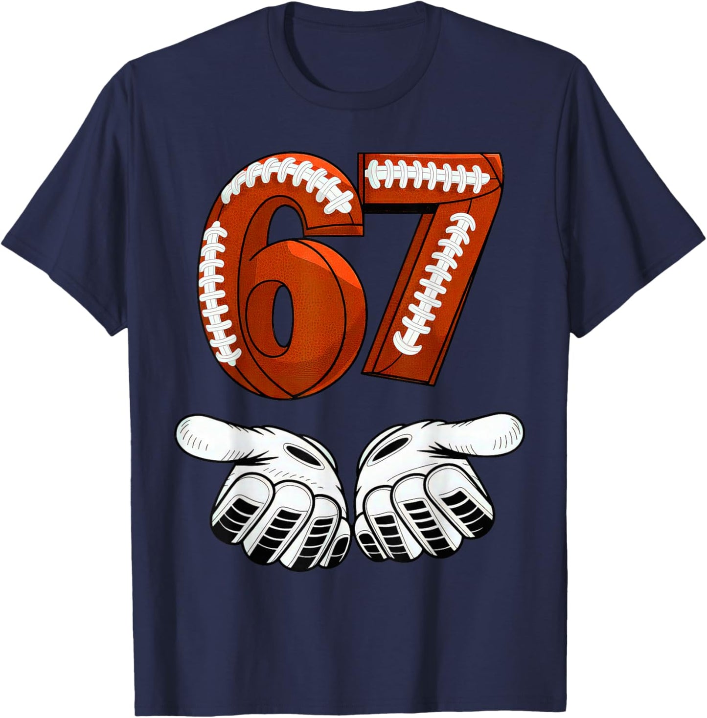 Football 67 Six Seven Gen Alpha Meme T-Shirt - T-Shirt | Navy
