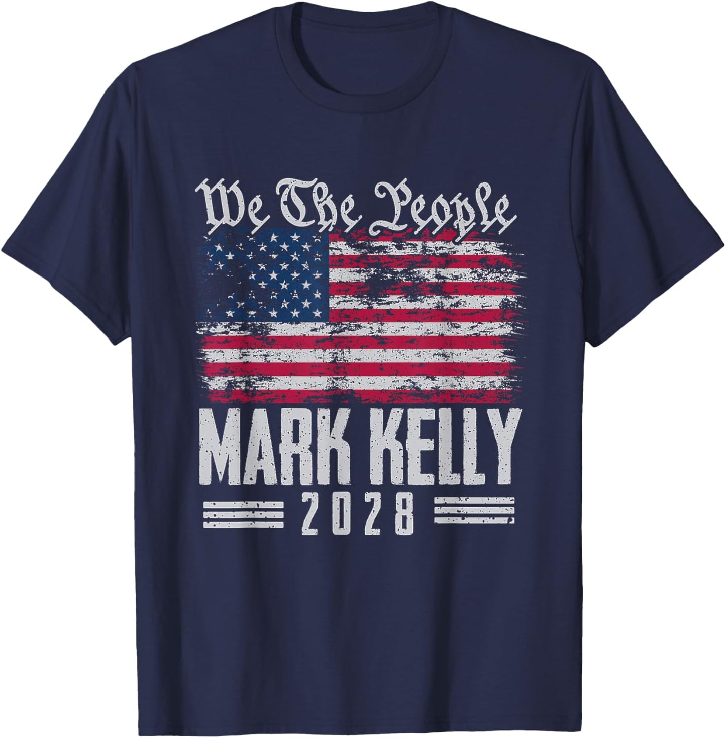 Kelly 2028 for President Mark Kelly 2028 US Flag T-Shirt - T-Shirt | Navy