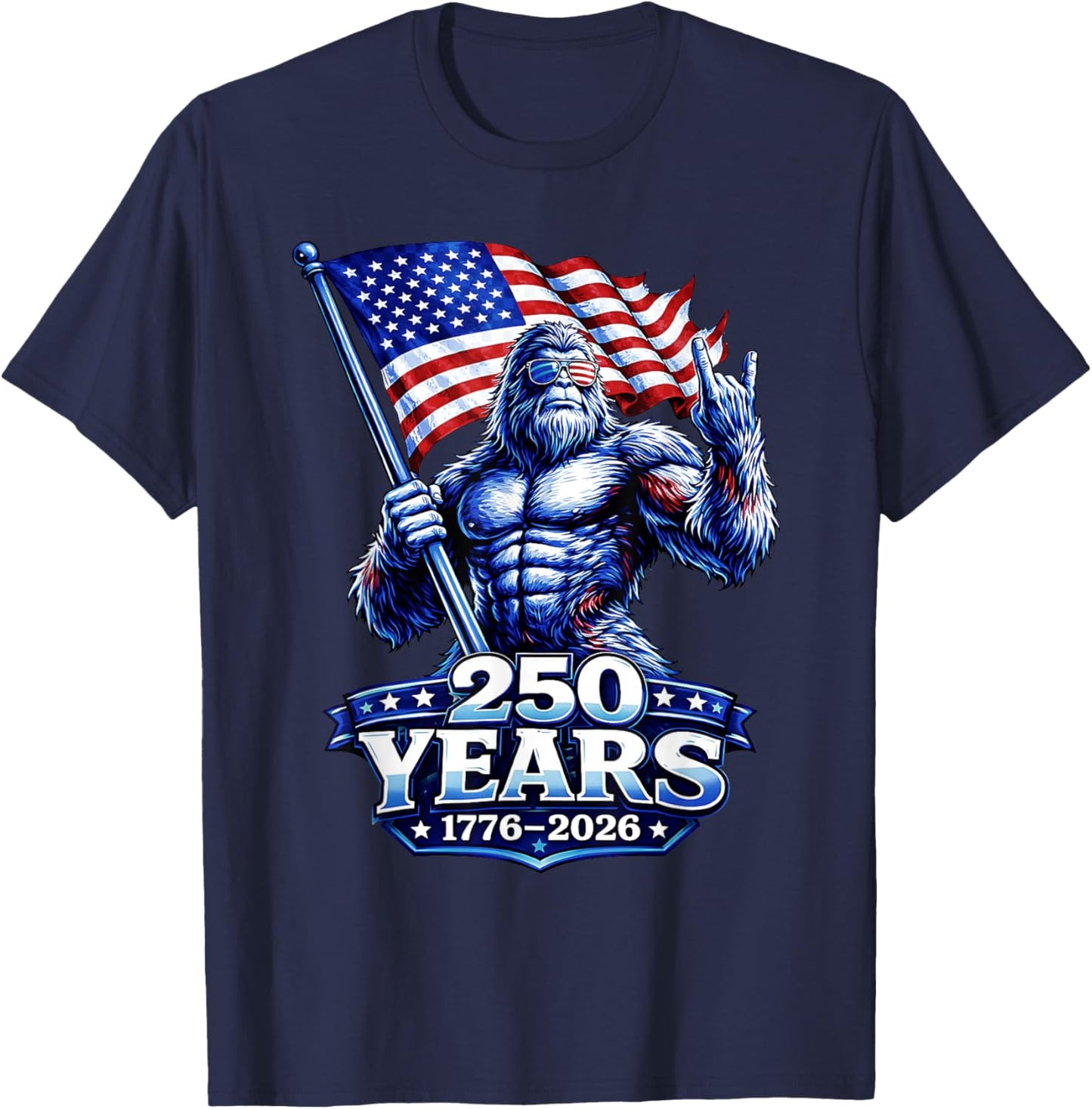 250 Years 1776 2026 250th Shirt American Patriotic 4th July T-Shirt - T-Shirt | Navy