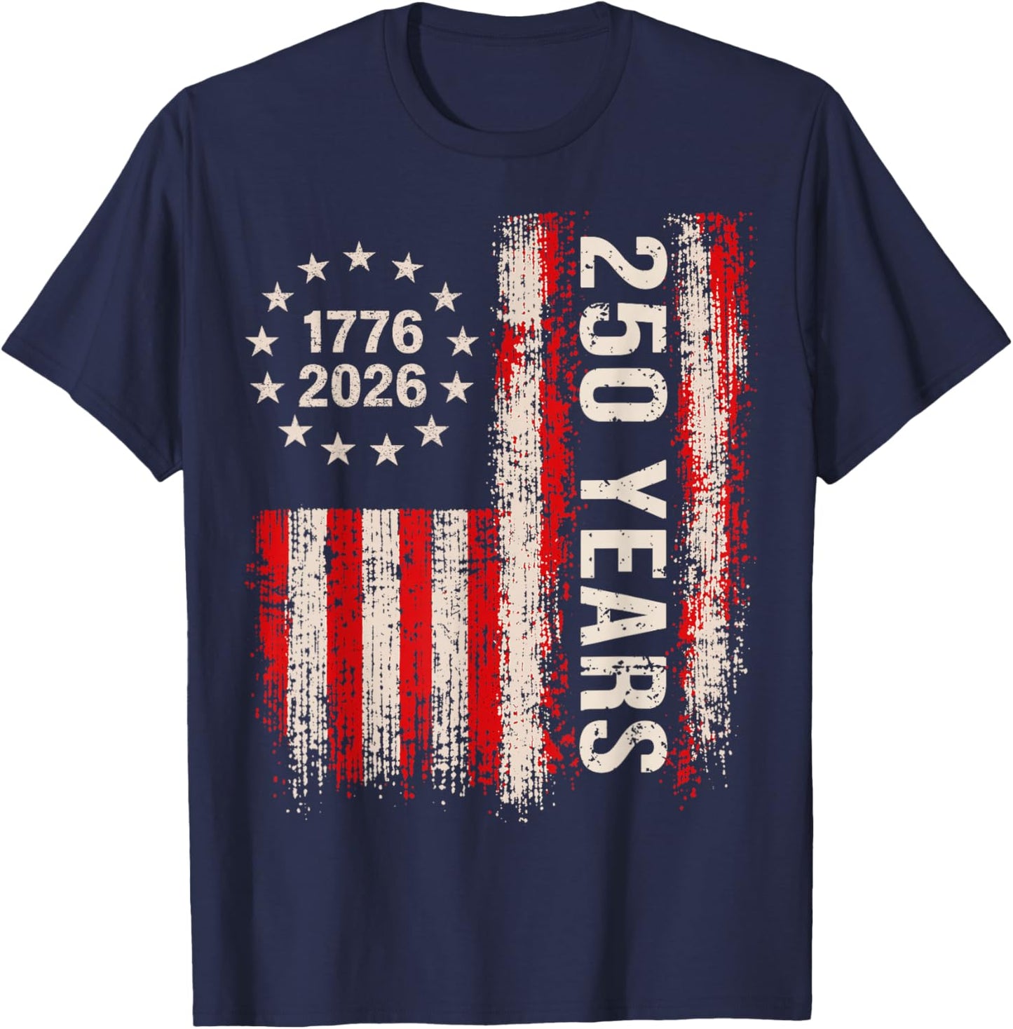 250 Years American History Commemorative Art 1776 2026 T-Shirt - T-Shirt | Navy