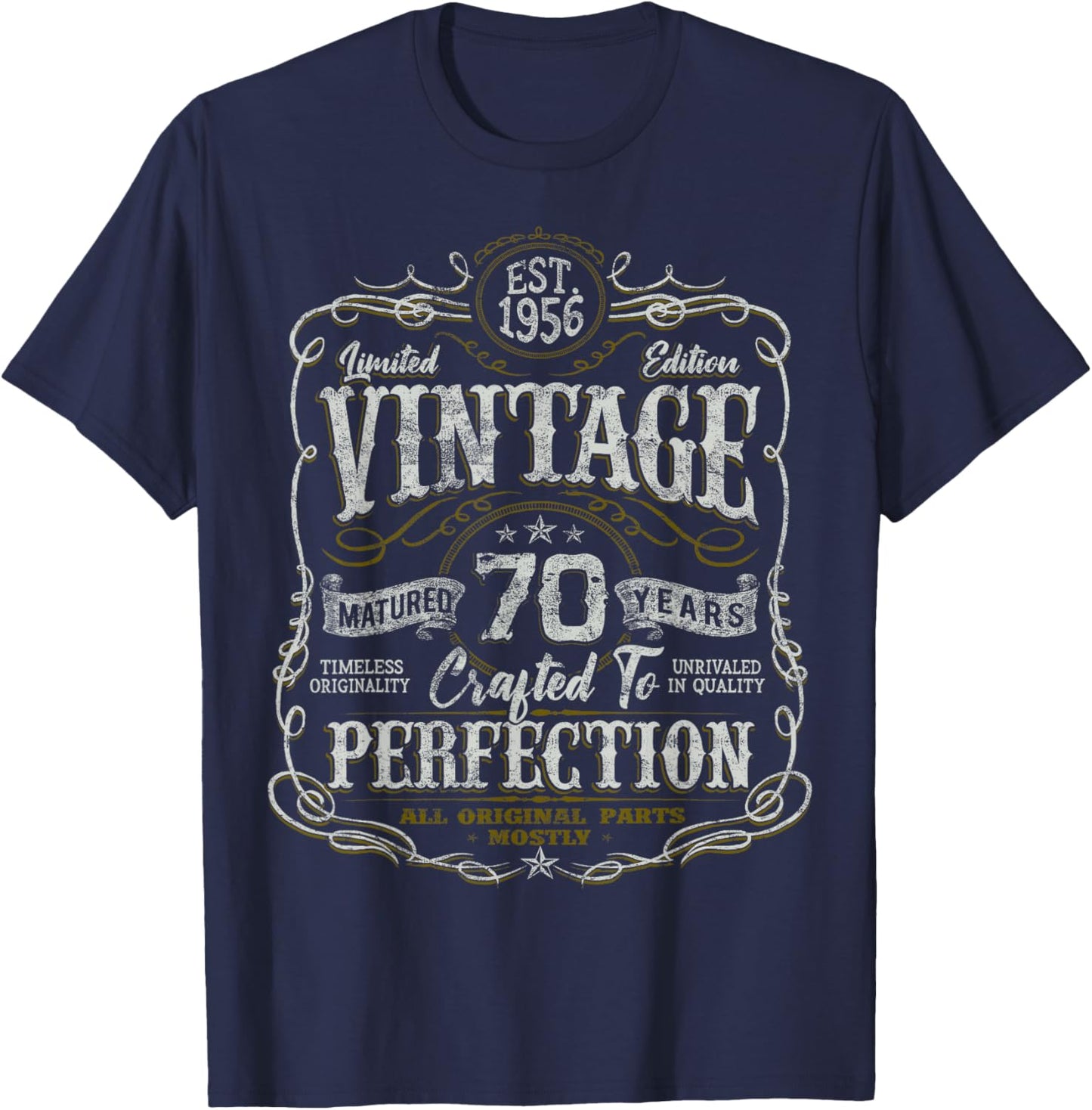 Vintage 1956 Limited Edition Shirt 70 Year Old 70th Birthday T-Shirt - T-Shirt | Navy