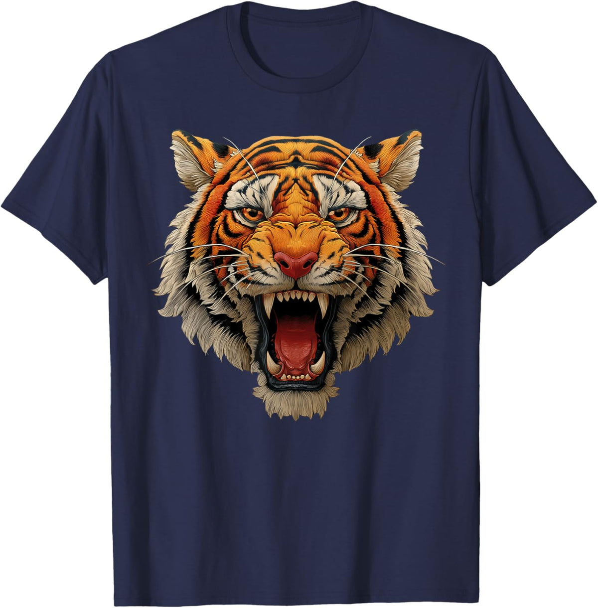 Tiger Roaring Graphic T-Shirt - T-Shirt | Navy
