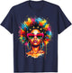 Black Queen Dripping Afro Melanin Black History Juneteenth T-Shirt - T-Shirt | Navy