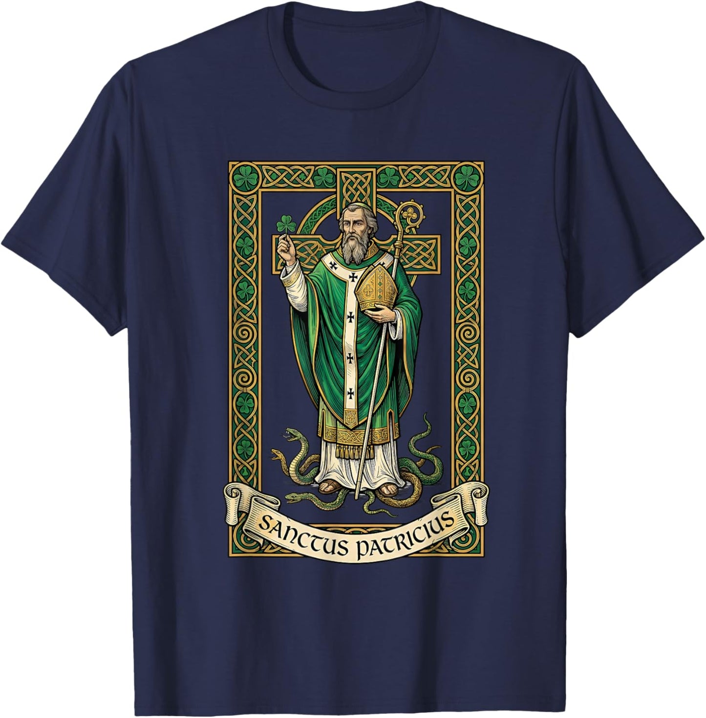 Saint Patrick of Ireland Catholic Irish T-Shirt - T-Shirt | Navy