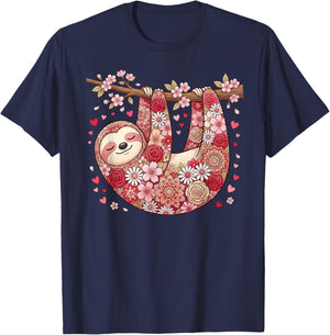 Valentine Cute Sloths Lover Valentines Day Love Sloth T-Shirt - T-Shirt | Navy