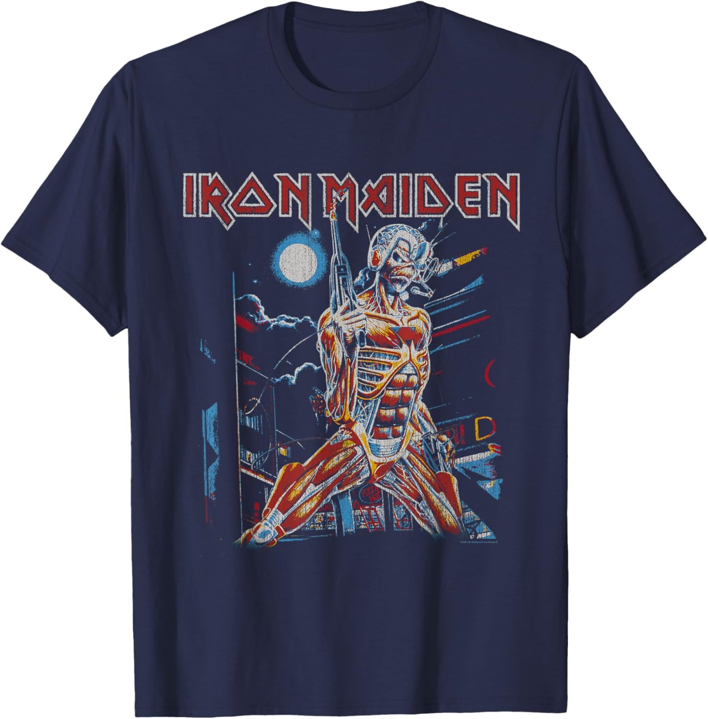 Iron Maiden - Vintage Cityscape T-Shirt - T-Shirt | Navy