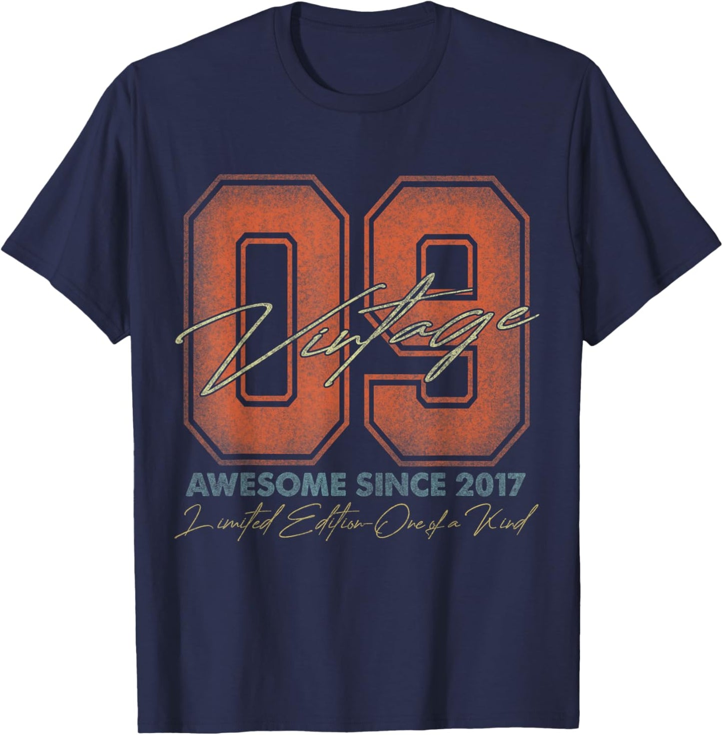 9 Year Old Gifts Vintage 2017 Limited Edition 9th Birthday T-Shirt - T-Shirt | Navy