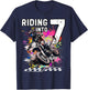Motocross Birthday 7th Year Old Riding Into 7 MX Dirt Bike T-Shirt - T-Shirt | Navy