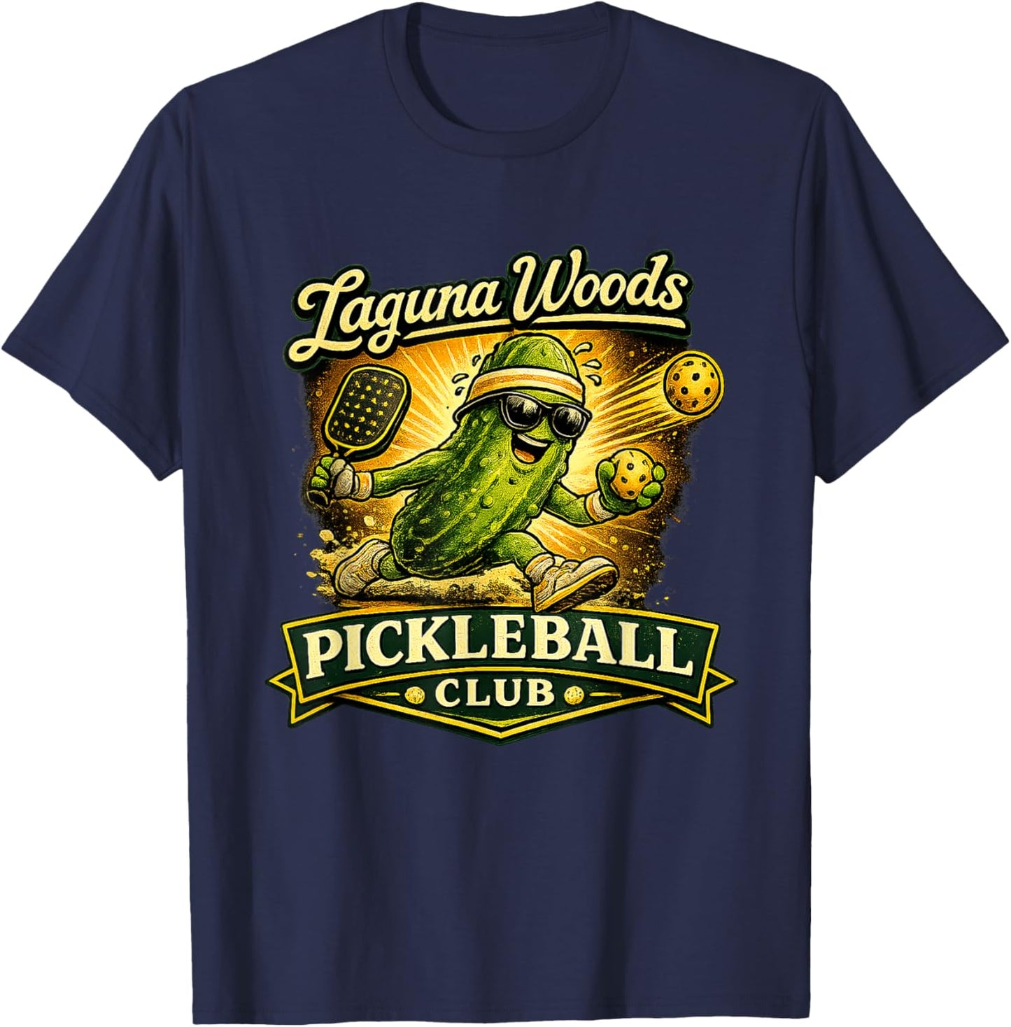 Laguna Woods Pickleball Club T-Shirt - T-Shirt | Navy