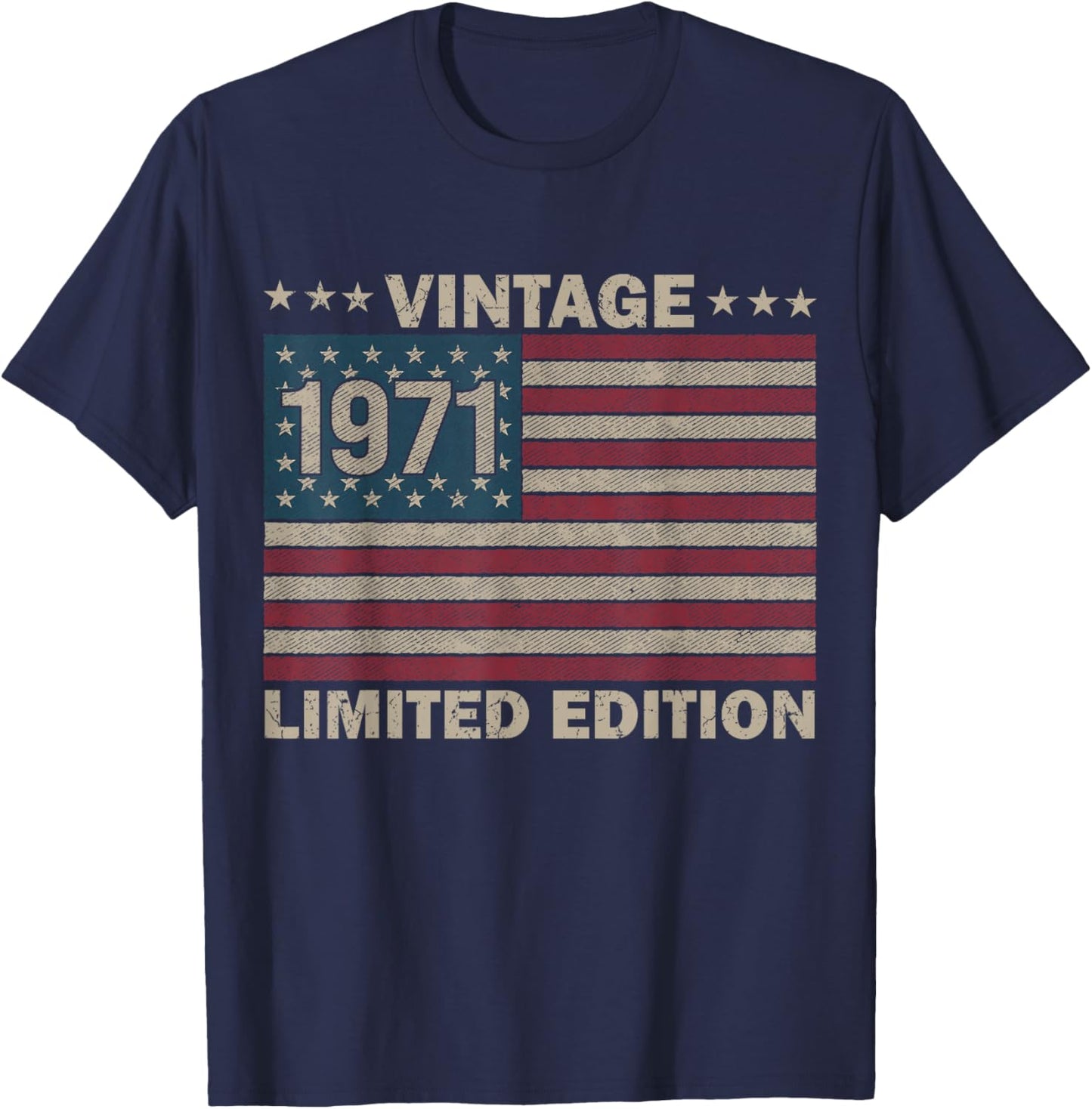 US Flag 55 Birthday American USA Men 55yr 1971 55th Birthday T-Shirt - T-Shirt | Navy