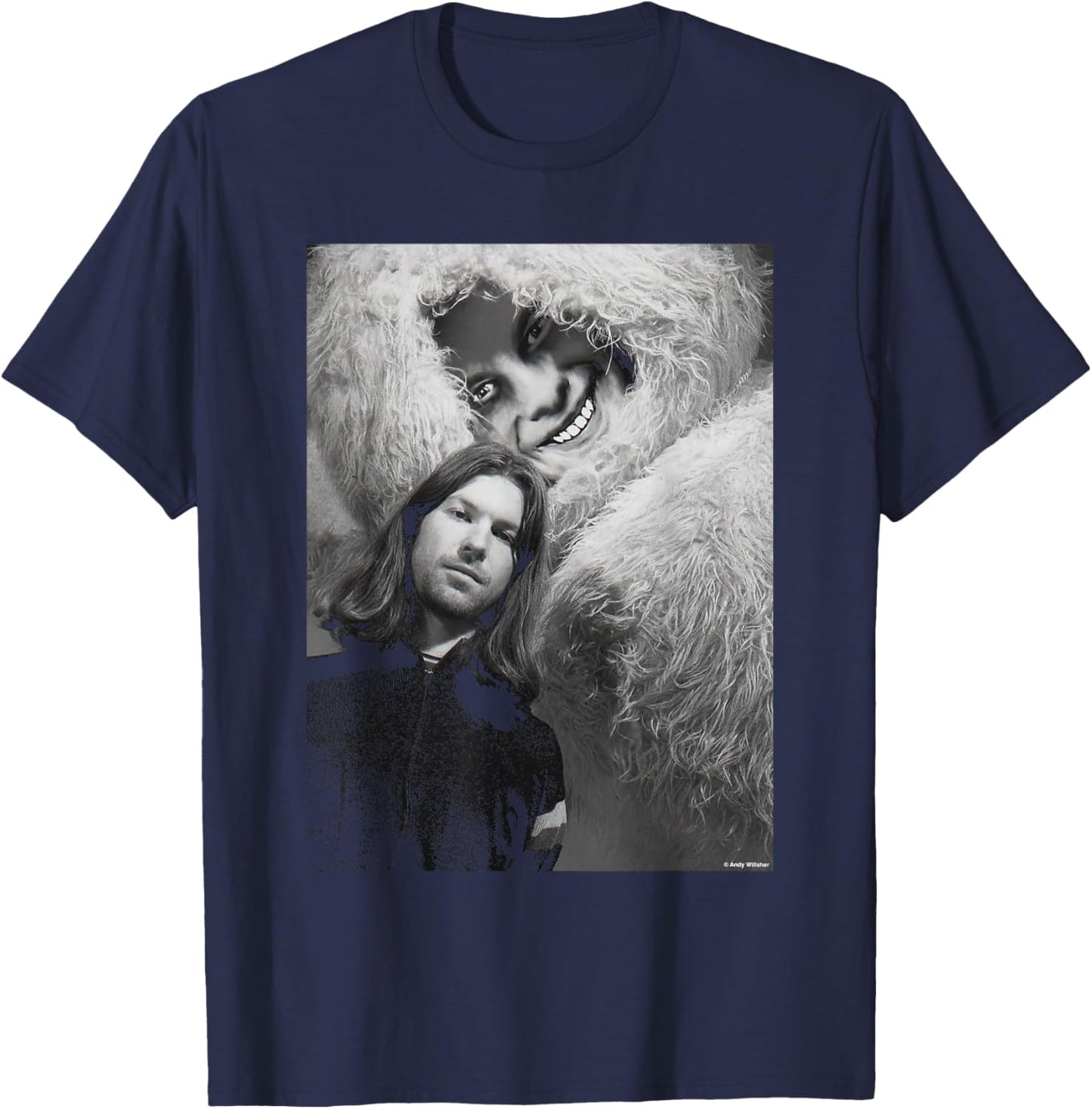 Windowlicker Era Aphex Twin Portrait by Andy Willsher T-Shirt - T-Shirt | Navy