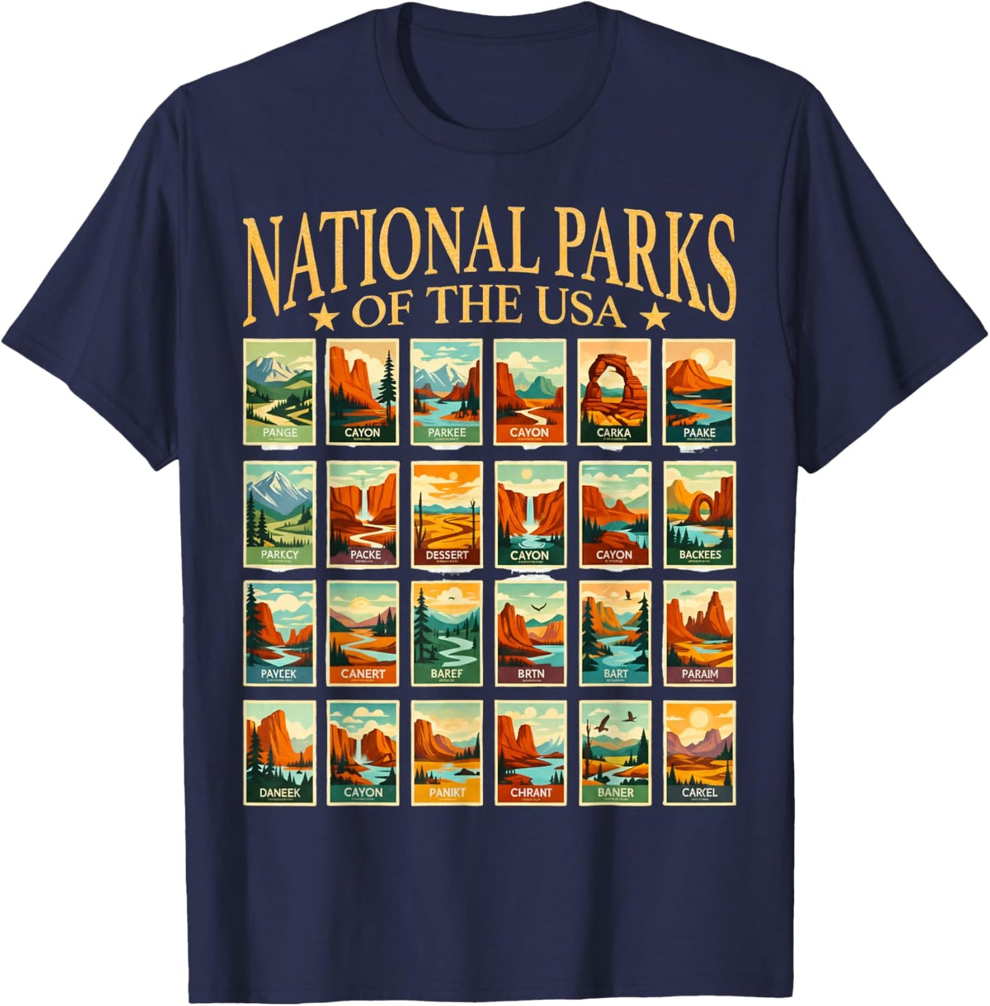 USA National Park American National Park Checklist T-Shirt - T-Shirt | Navy