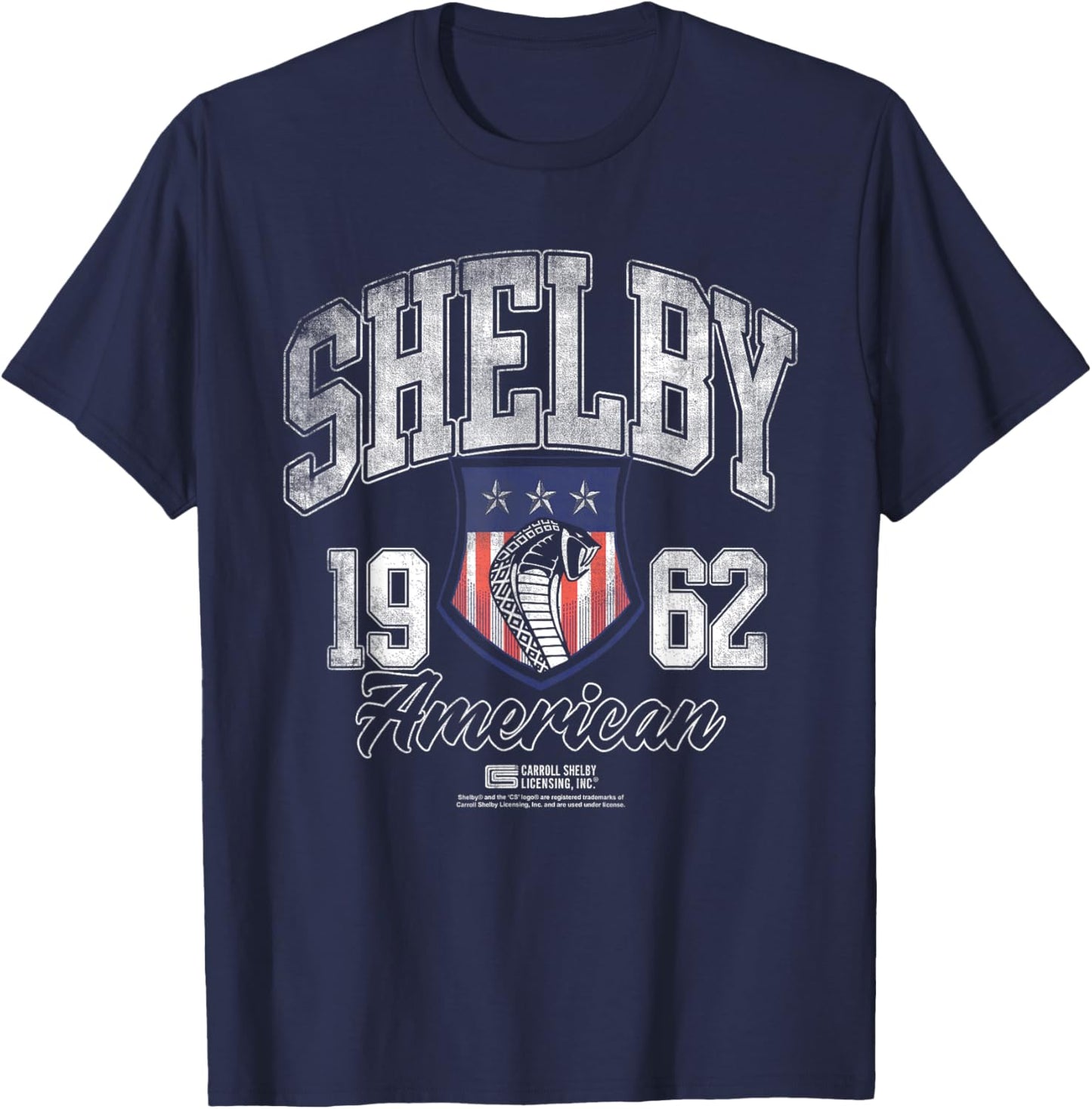 Carroll Shelby Snake American Shield T-Shirt - T-Shirt | Navy