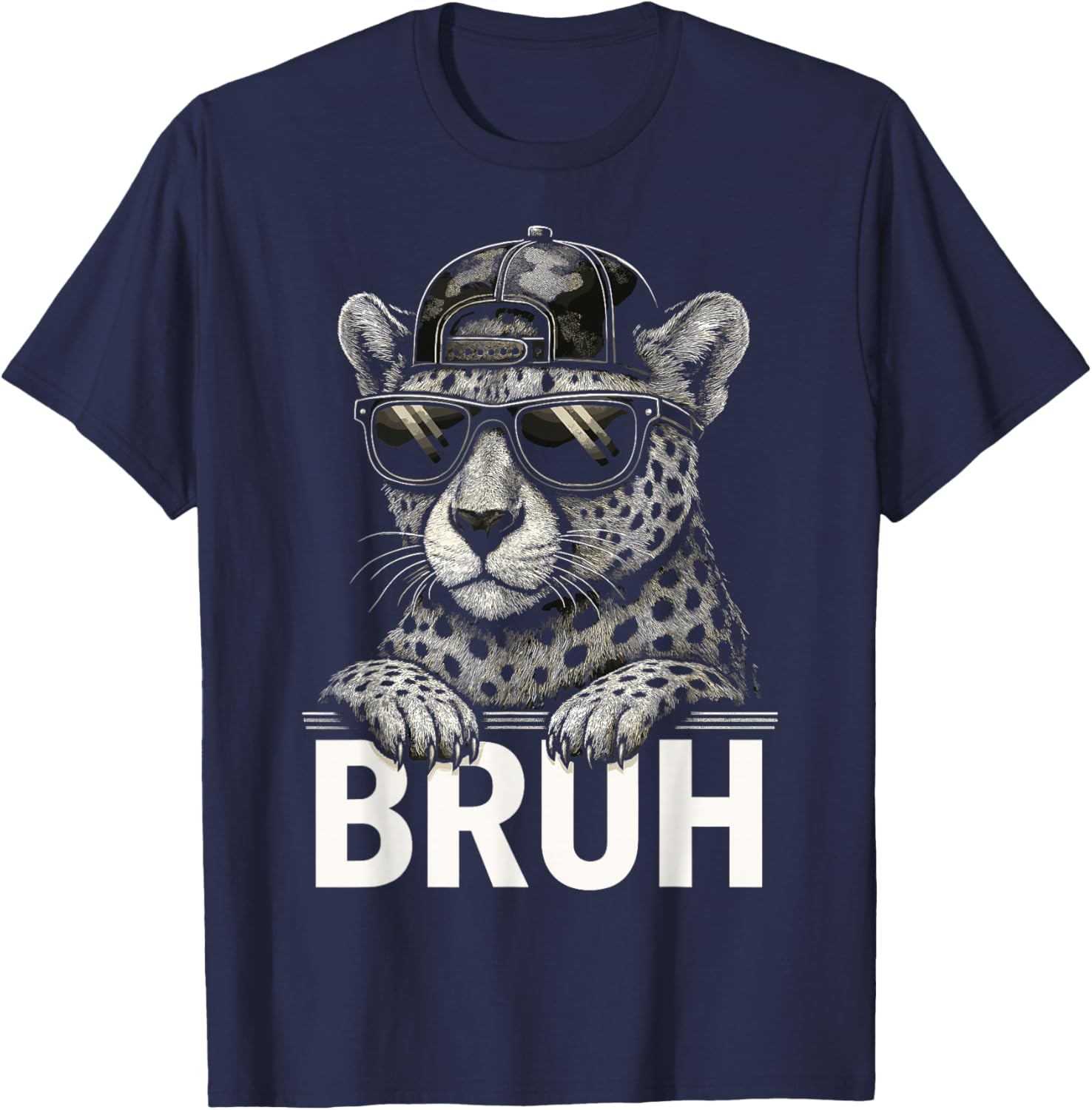 Cheetah Bruh T-Shirt - T-Shirt | Navy