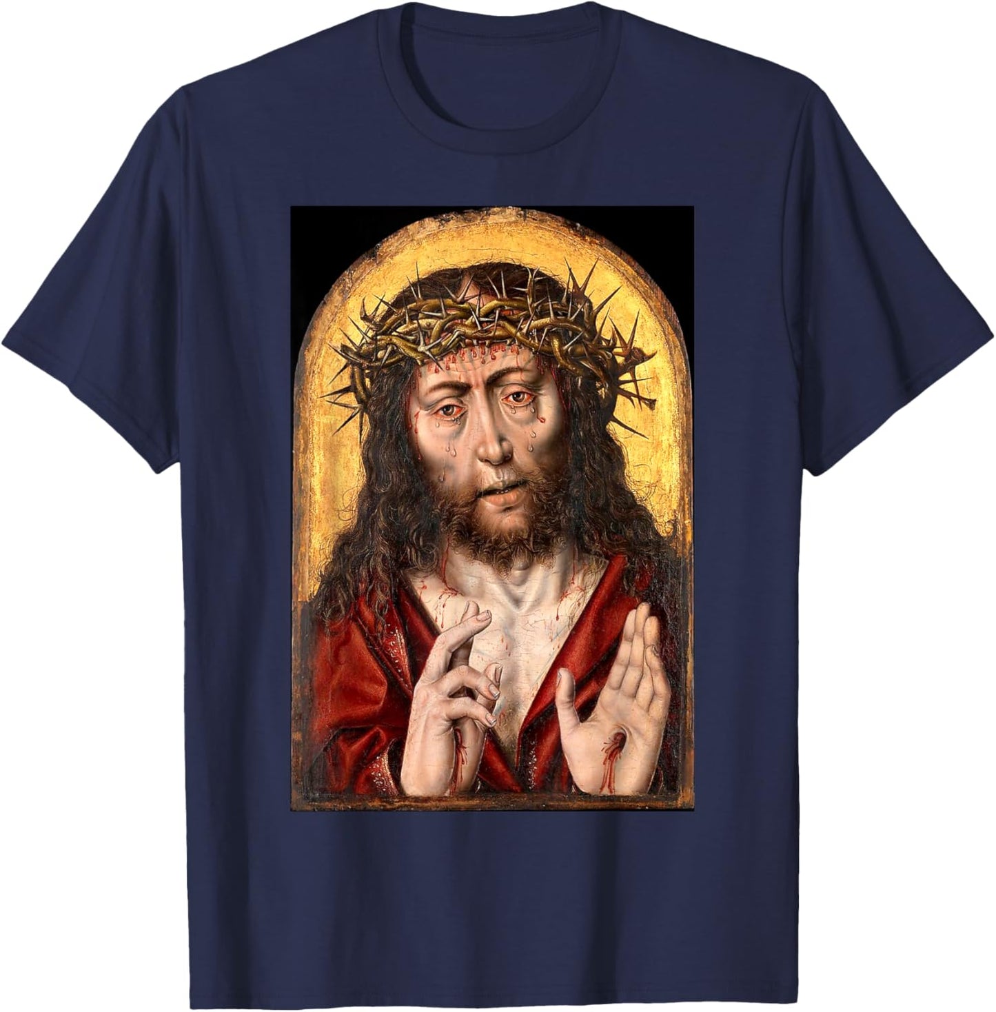 Jesus Christ Man of Sorrows Painting 1525 T-Shirt - T-Shirt | Navy