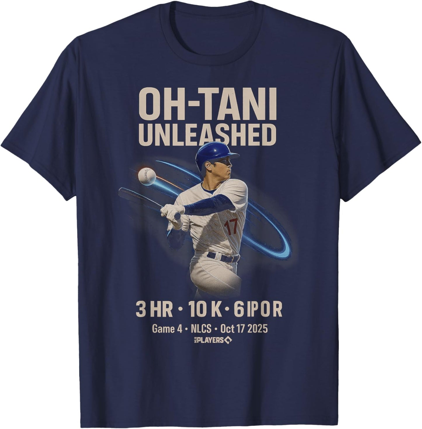 Shohei Ohtani Unleashed Game 4 MLB Players T-Shirt - T-Shirt | Navy