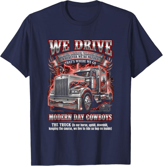 Big Rig Semi Truck Driver T-Shirt - T-Shirt | Navy