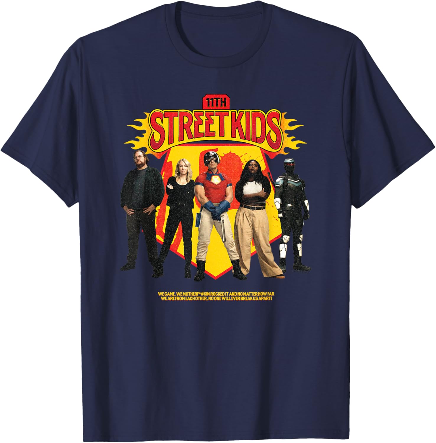 DC Comics Peacemaker 11th Street Kids Distressed Poster T-Shirt - T-Shirt | Navy