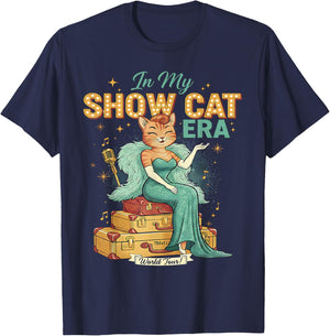 Cute Cat Vintage Style The Life of A Show Girl T-Shirt - T-Shirt | Navy