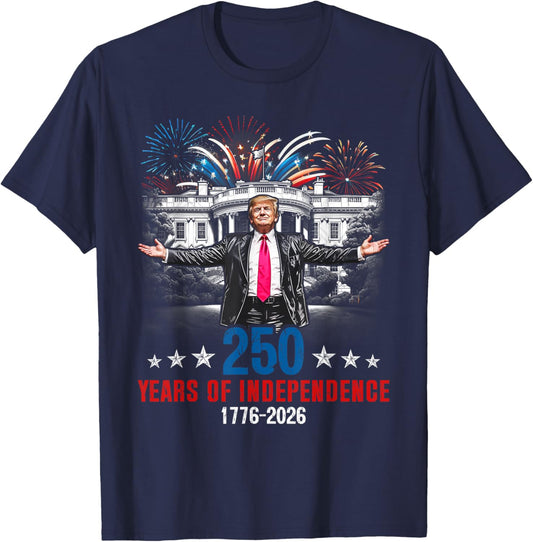 250 Years American 1776 2026 250th USA Birthday 4th of July T-Shirt - T-Shirt | Navy