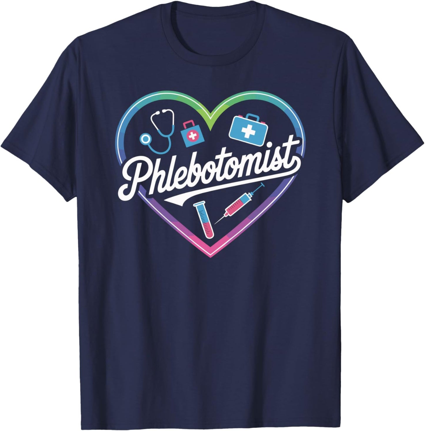 Phlebotomist Heart T-Shirt - T-Shirt | Navy