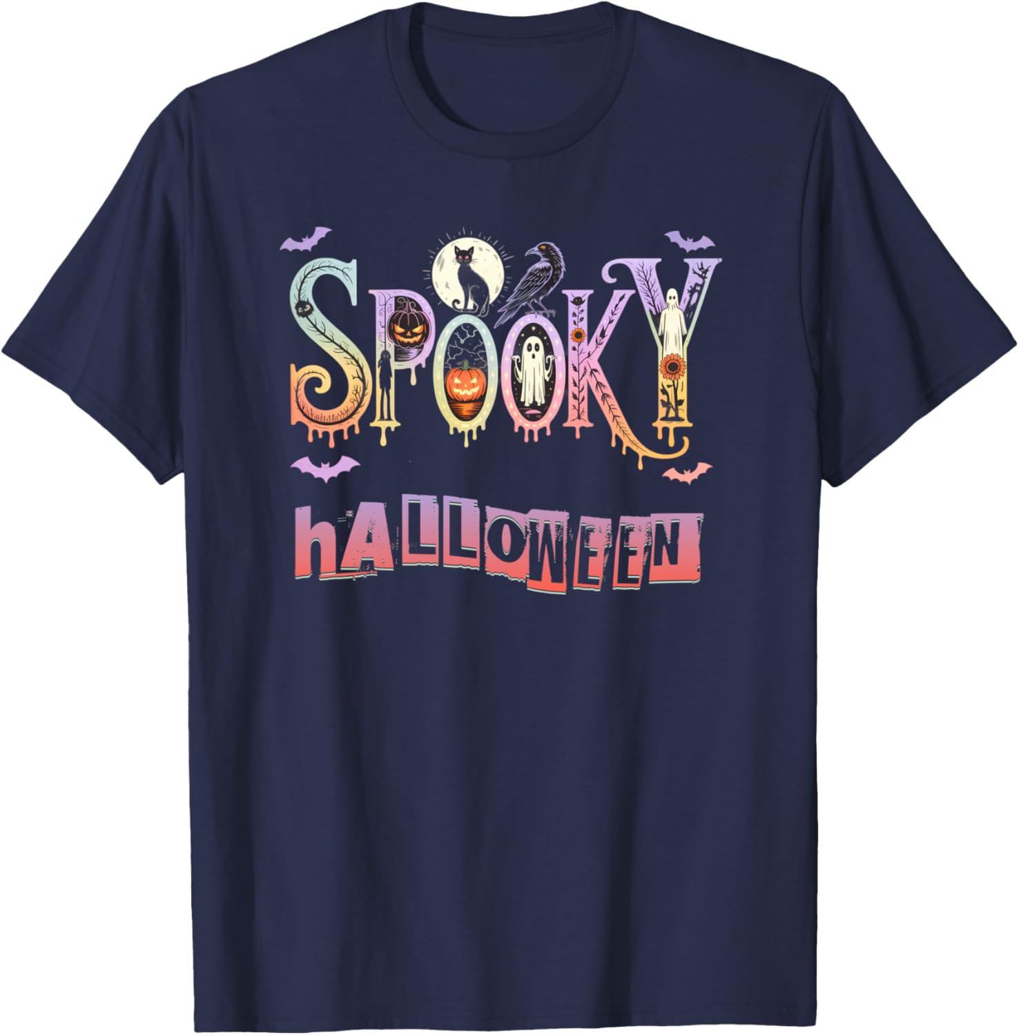 Spooky Halloween T-Shirt - T-Shirt | Navy