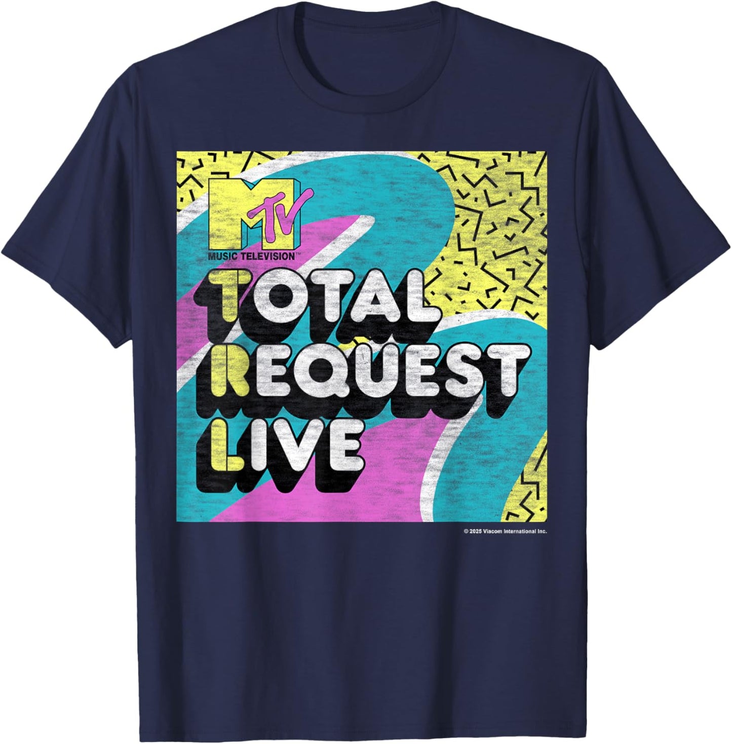 MTV Total Request Live TRL 90s Memphis Style T-Shirt - T-Shirt | Navy