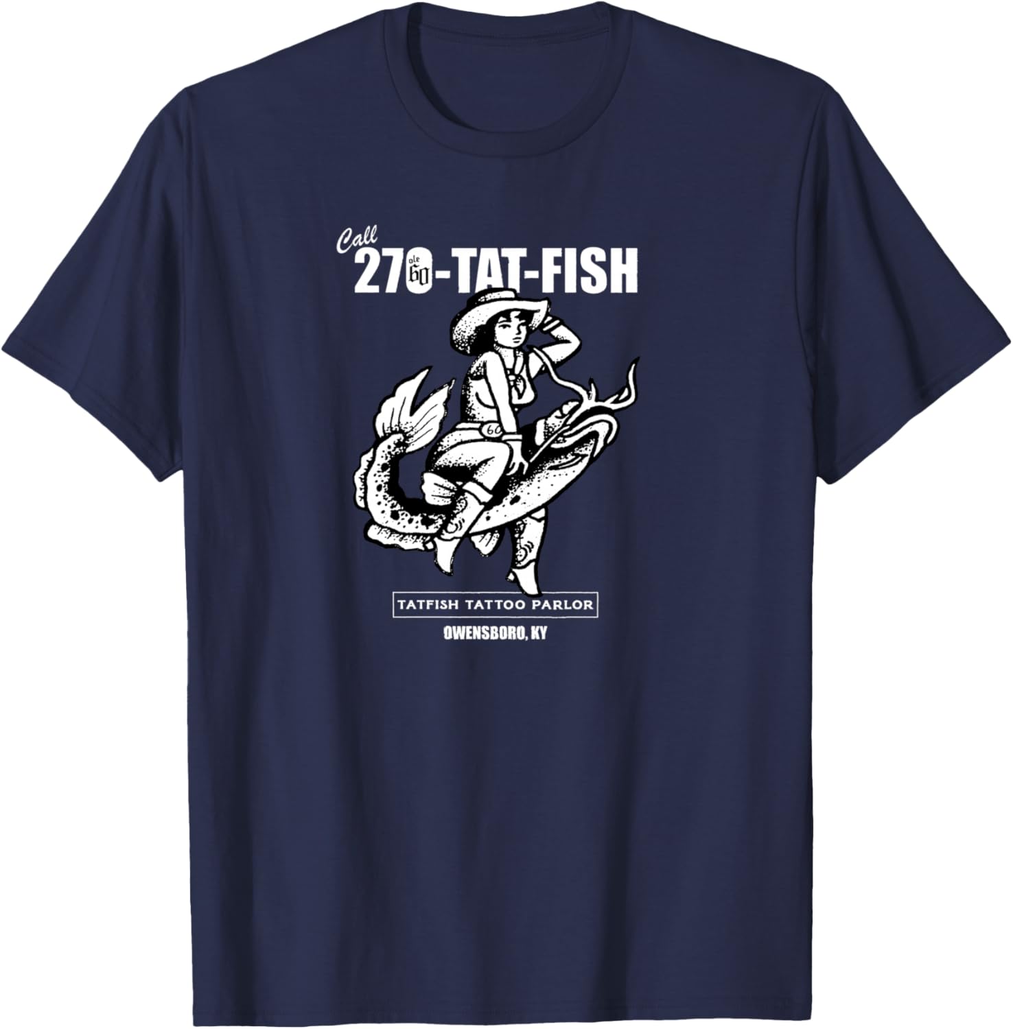 Ole 60 Tat-Fish Graphic T-Shirt - T-Shirt | Navy