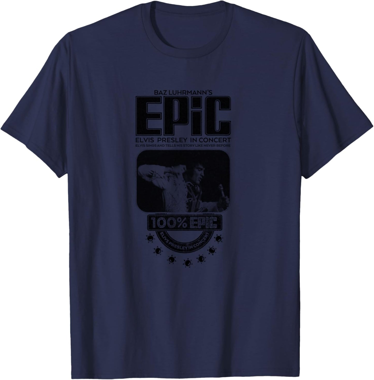 Elvis Presley EPiC 100 Percent Logo T-Shirt - T-Shirt | Navy