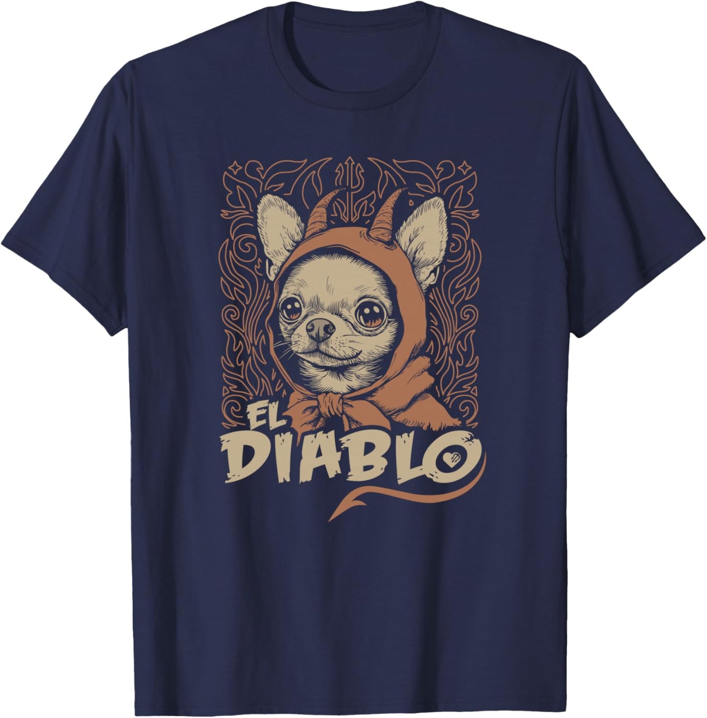 Funny Chihuahua El Diablo Cute Little Devil Vintage Dog T-Shirt - T-Shirt | Navy