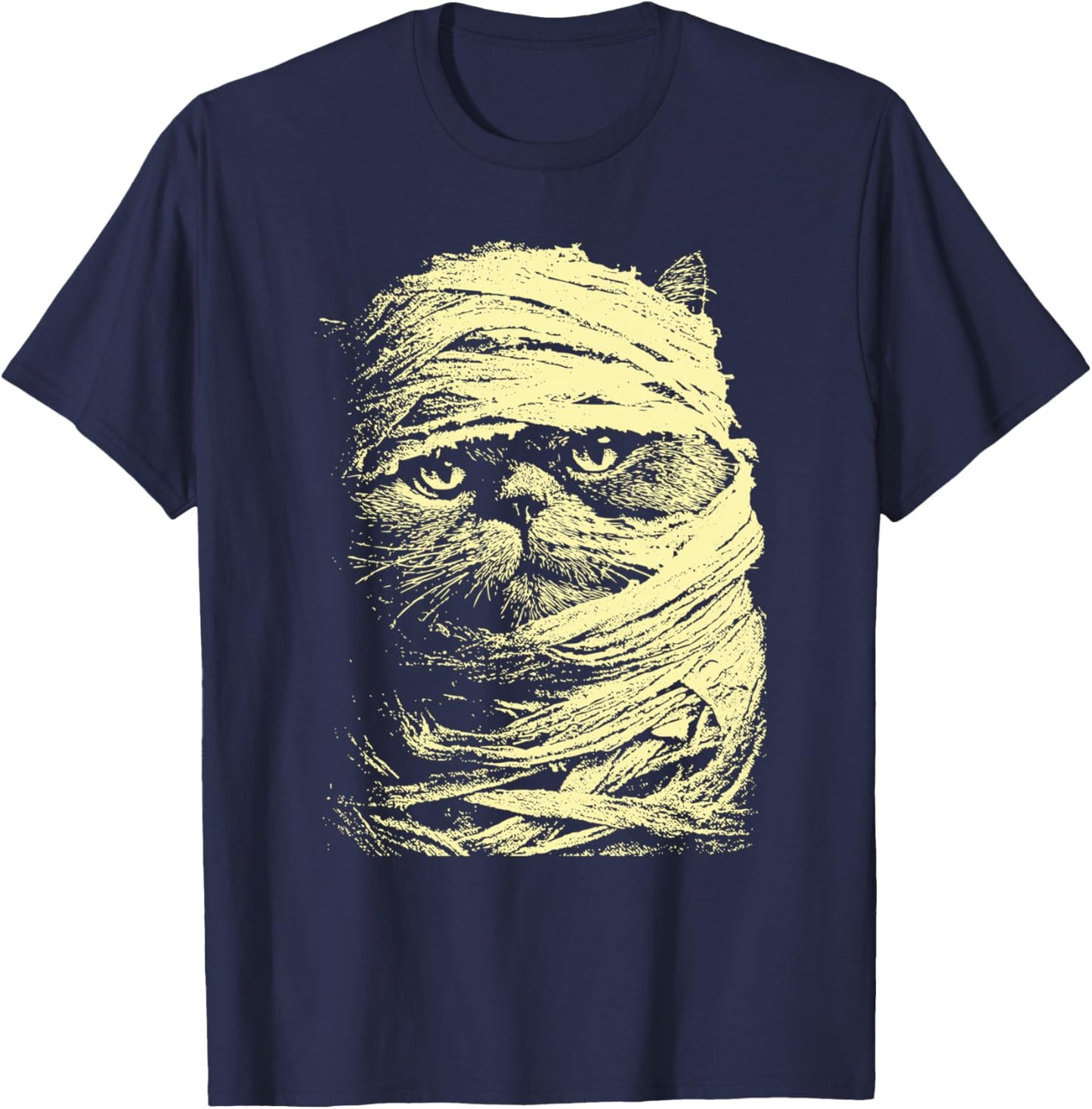 Creepy Cute Persian Cat Spooky Halloween Scary Feline Mummy T-Shirt - T-Shirt | Navy