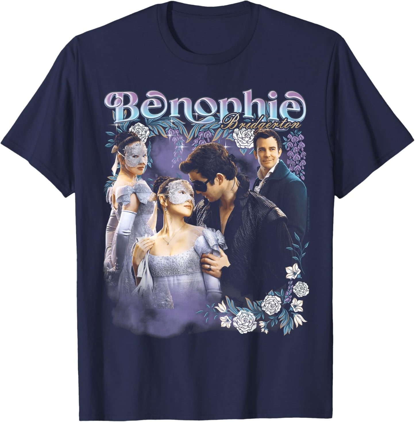 Bridgerton Benophie Heartthrob Officially Licensed T-Shirt - T-Shirt | Navy