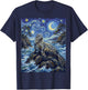 Seal Starry Night Art Painting Style Seal Sea Lion T-Shirt - T-Shirt | Navy