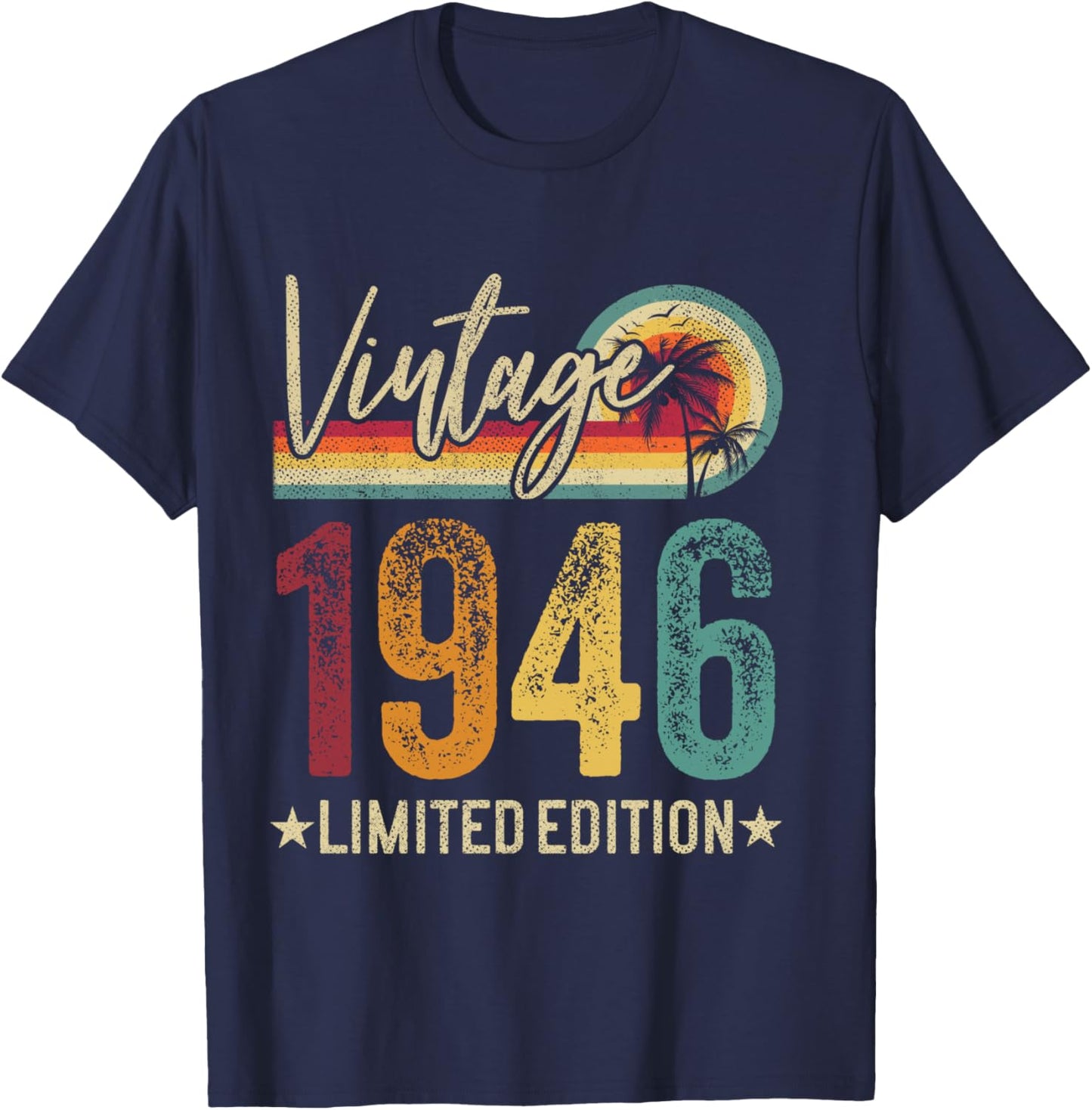 Retro 1946 80 Years Old 80th Birthday Vintage Men Women T-Shirt - T-Shirt | Navy