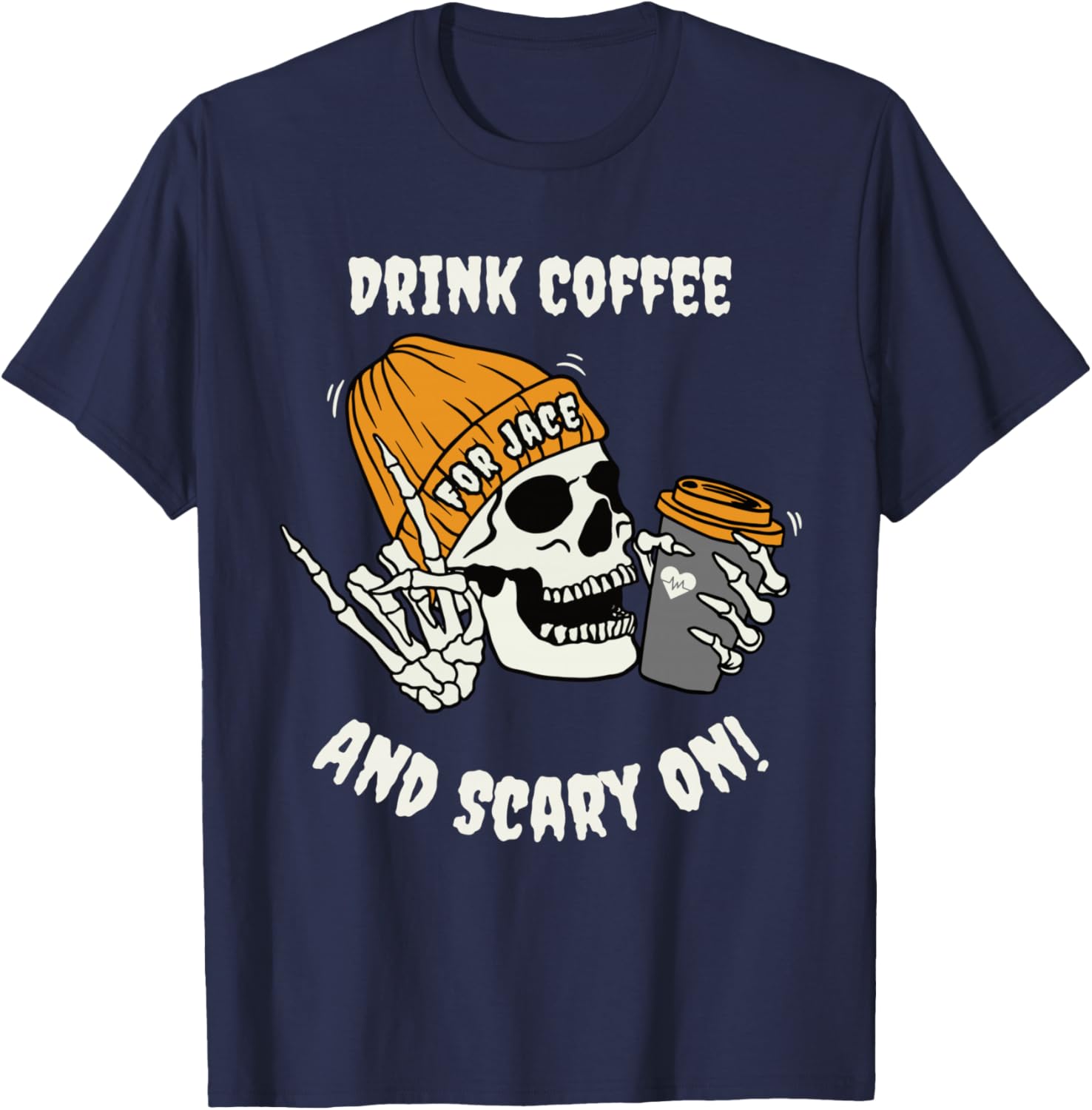 Coffee - For Jace - Halloween Edition - CHD Awareness T-Shirt - T-Shirt | Navy