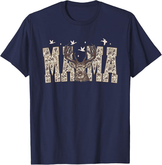Camo Mama Deer Hunting Camouflage Mother's Day Hunting Mom T-Shirt - T-Shirt | Navy