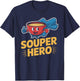 Souper Hero Funny Soup Bowl Cartoon Pun T-Shirt - T-Shirt | Navy