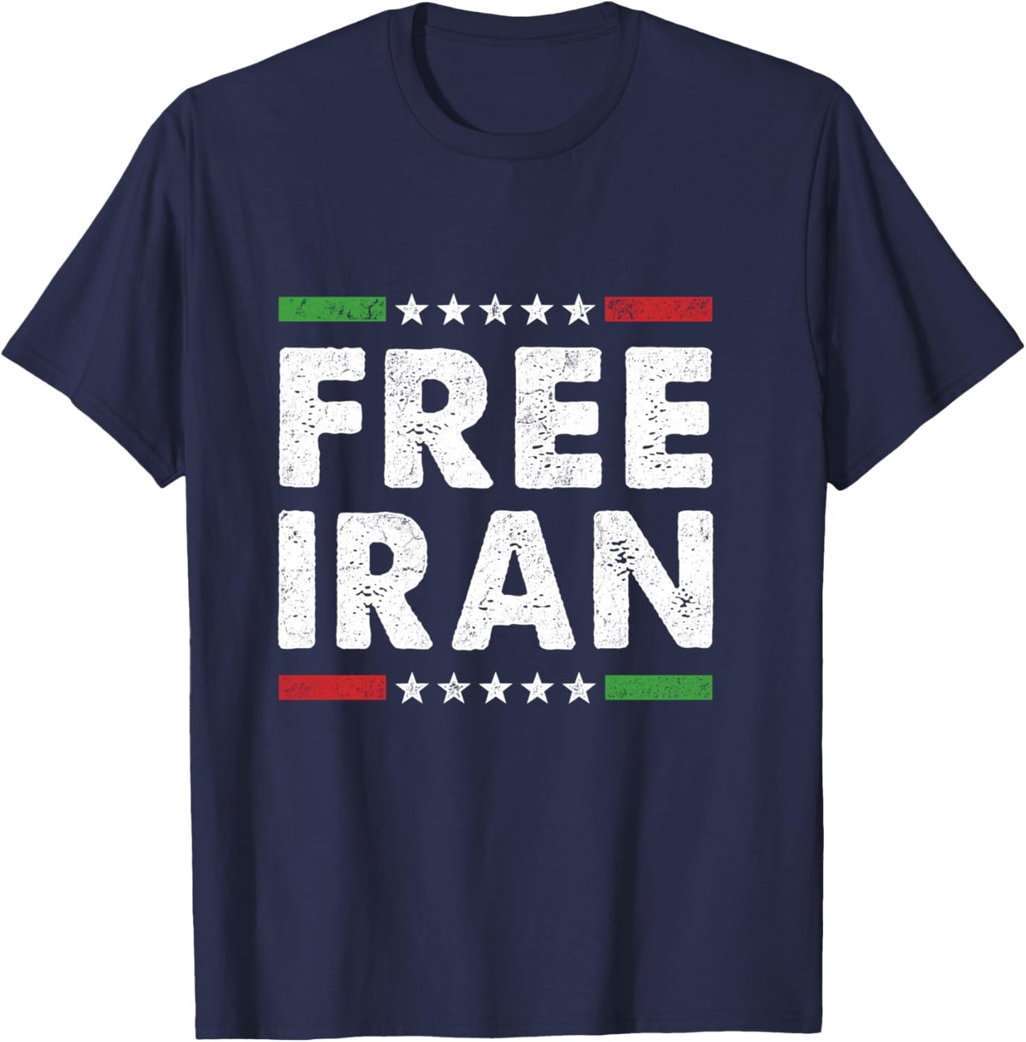 Free Iran Symbol Flag Heartbeat Freedom Love Men Women T-Shirt - T-Shirt | Navy