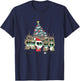 Lotus Alien Christmas party black & white T-Shirt - T-Shirt | Navy
